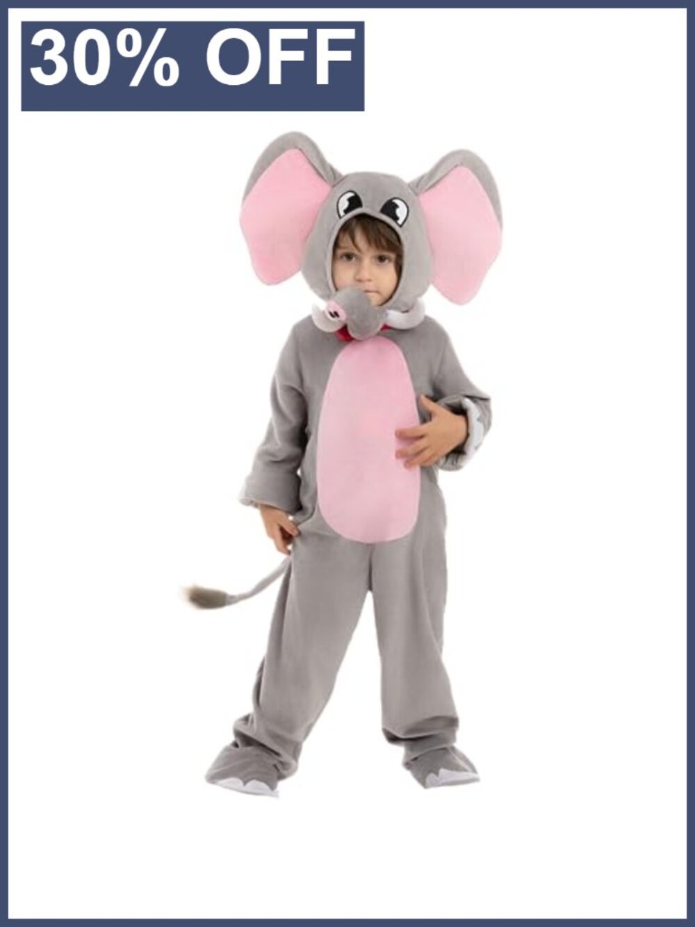 Kids Elephant Halloween Costume 3D Hood Jumpsuit Toddler Unisex Dress Up